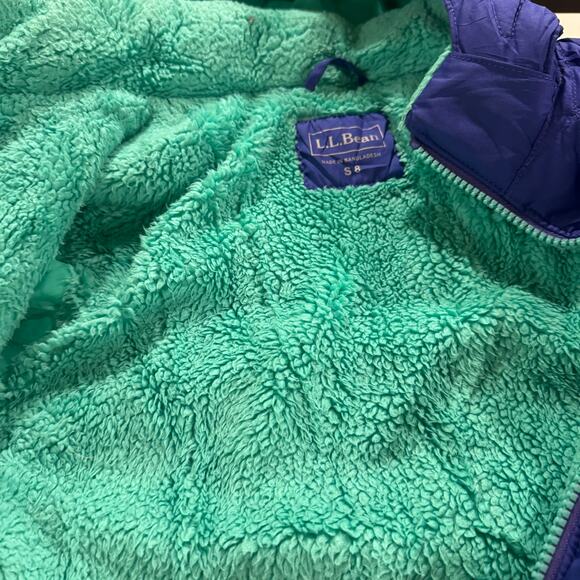 LL Bean's Down Jacket Blue with Green Interior Size S8 - Picture 3 of 8